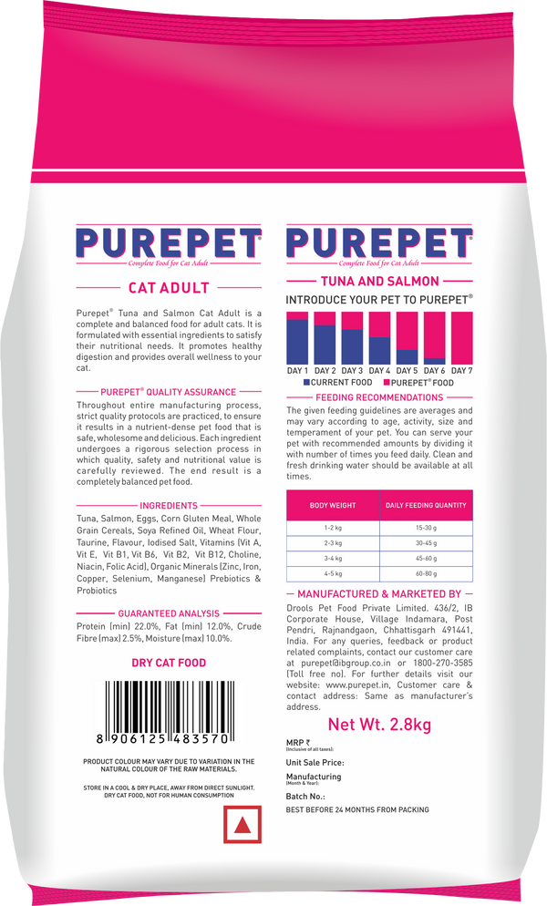 Purepet Tuna and Salmon Adult Cat Dry Food
