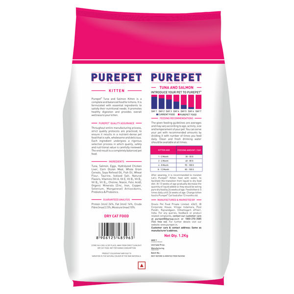 Purepet Tuna and Salmon Kitten Cat Dry Food