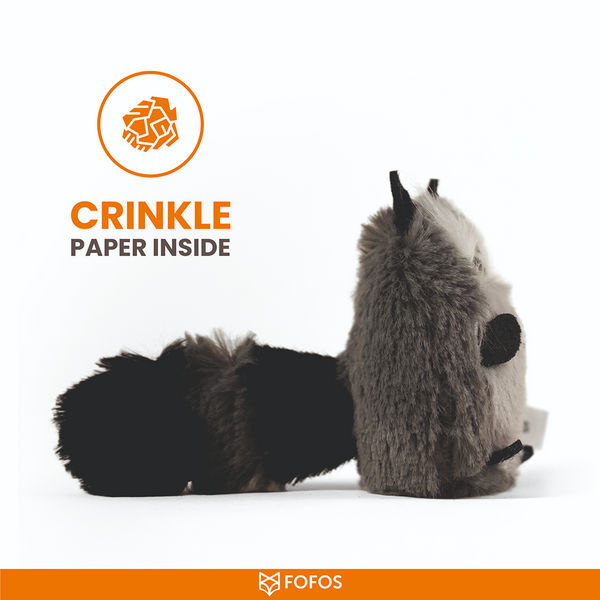 Barkbutler x Fofos Floppy Crinkle Raccoon Catnip Toy for Cats