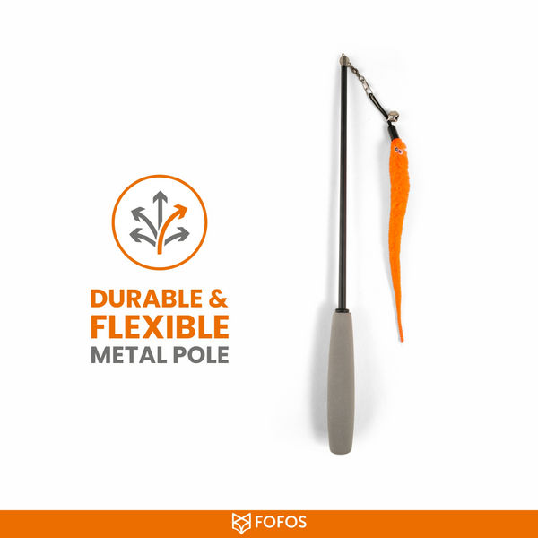 Barkbutler x Fofos Retractable Worm Teaser Toy with Catnip for Cats