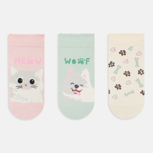 SocksXpress Limited Edition Pet Lover Themed Ankle Socks for Women (Pack of 3)