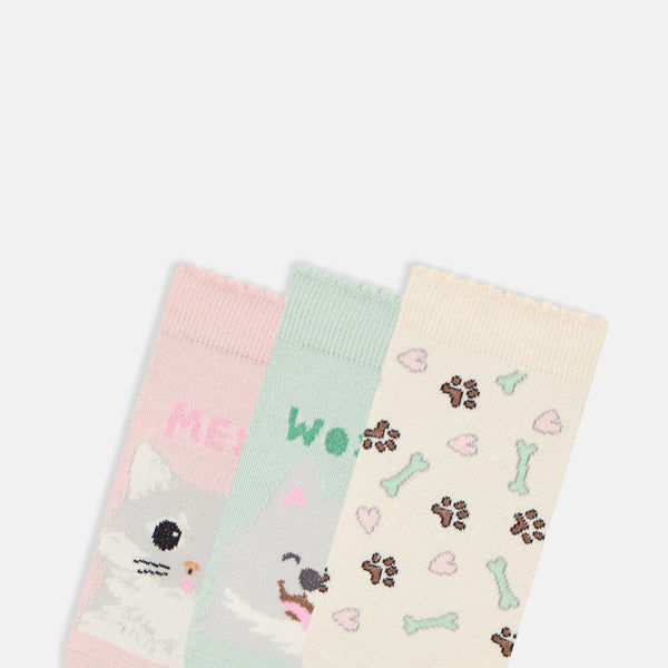 SocksXpress Limited Edition Pet Lover Themed Ankle Socks for Women (Pack of 3)