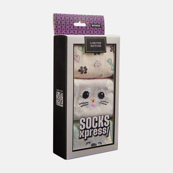 SocksXpress Limited Edition Pet Lover Themed Ankle Socks for Women (Pack of 3)