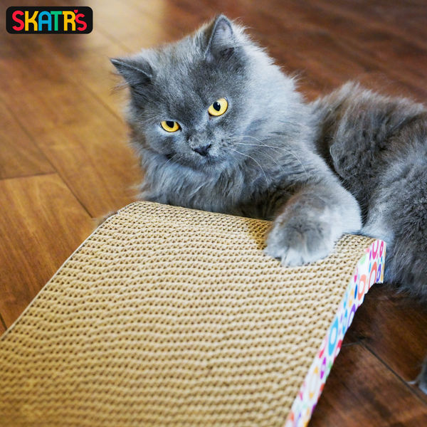 Skatrs Kitty Kastle Multi Level Cat Tree with Condo, Scratching Post, Platform and Ladder Toy and Satisfying Wave Cat Scratcher with 2g Premium Catnip Combo