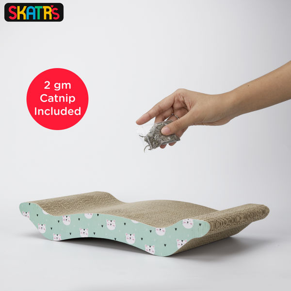 Skatrs Scratch Away Cat Scratcher with 2g Premium Catnip Free