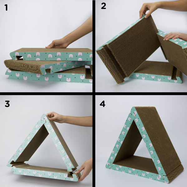 Skatrs Cute Triangle Cat Scratcher with 2g Premium Catnip Free