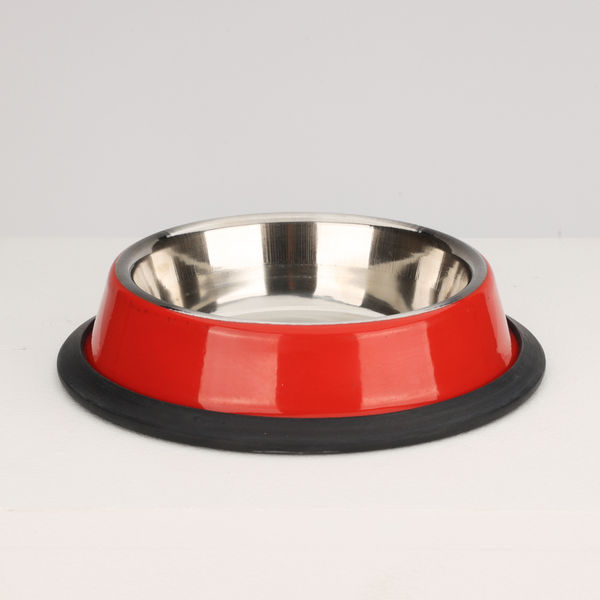 Skatrs Anti Skid Glossy Bowl for Dogs and Cats (Red)