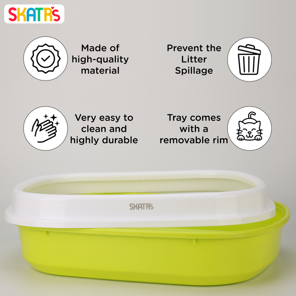 Skatrs Litter Tray for Cats (Green)
