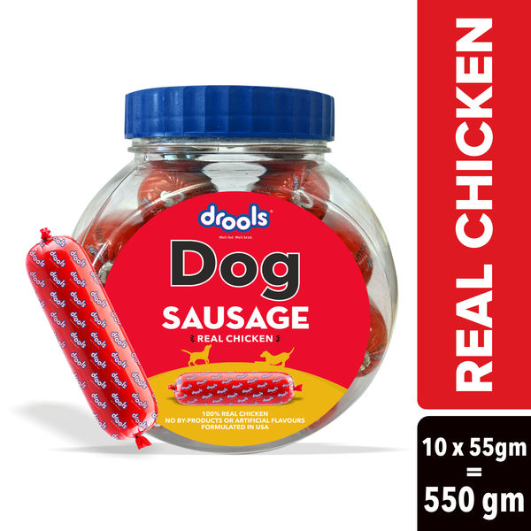 Drools Real Chicken Sausage Dog Treats (Jar)