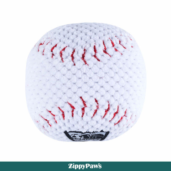 Zippy Paws SportsBallz Baseball Plush Toy for Dogs