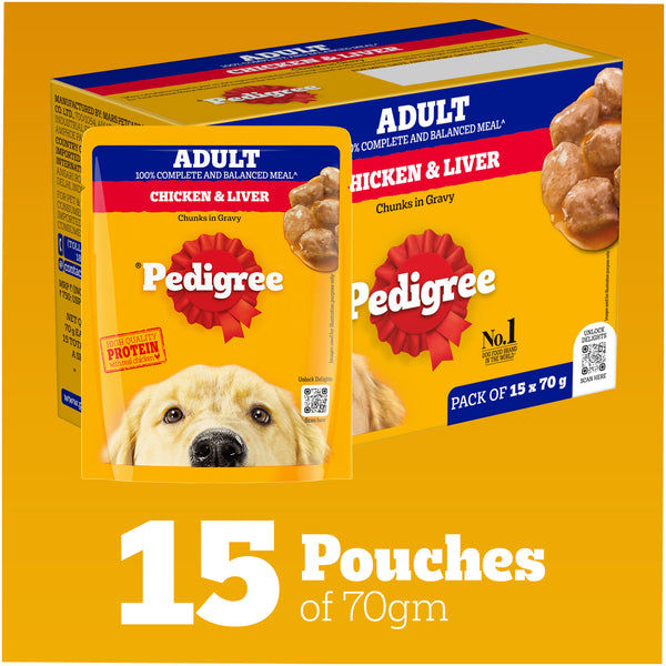 Pedigree Chicken & Liver Chunks in Gravy Puppy Wet Dog Food