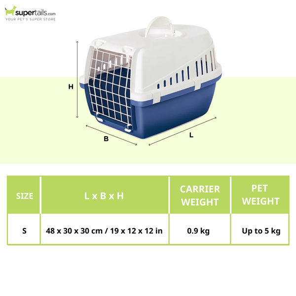Savic Trotter 1 IATA Approved Travel Carrier for Dogs and Cats (Nordic Blue)