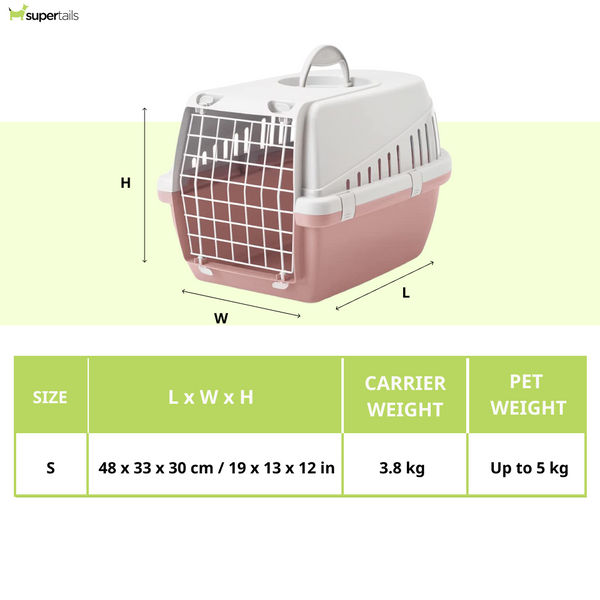 Savic Trotter 1 IATA Approved Travel Carrier for Dogs and Cats (Grey/Ash Rose)