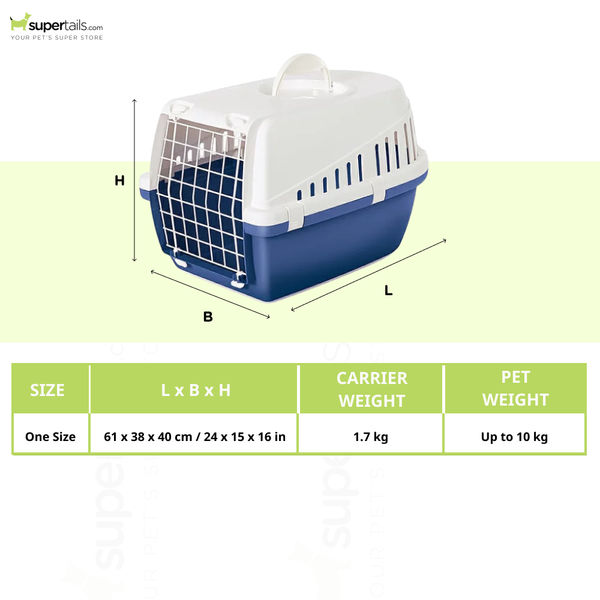 Savic Trotter 3 IATA Approved Travel Carrier for Dogs and Cats (Dark Grey)