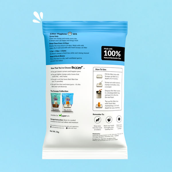 Scoopy Cat Litter | Lavender Scented | Quick Clumping | 100% Natural Bentonite White Sand (Buy 1 Get 1)