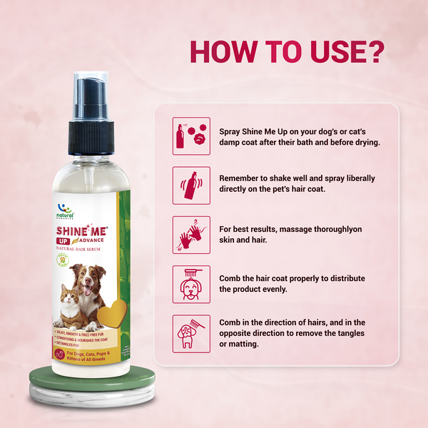 Natural Remedies Shine Me Up Advanced Hair Serum for Dogs and Cats