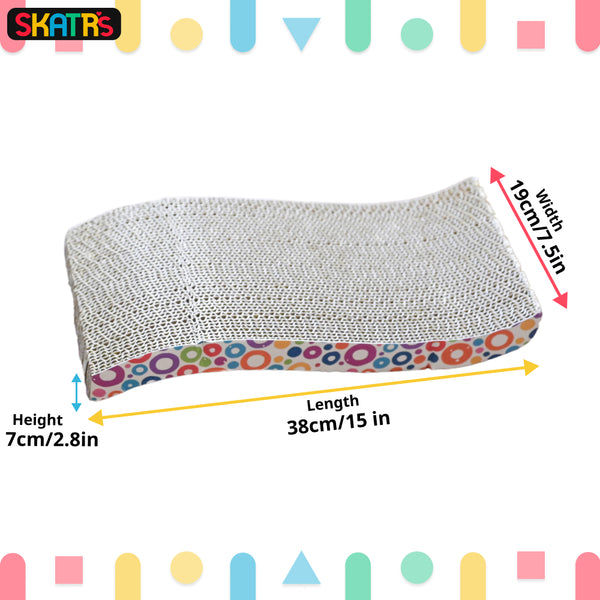 Skatrs The Satisfying Wave Cat Scratcher with 2g Premium Catnip Free (15x7.5x2.8in)