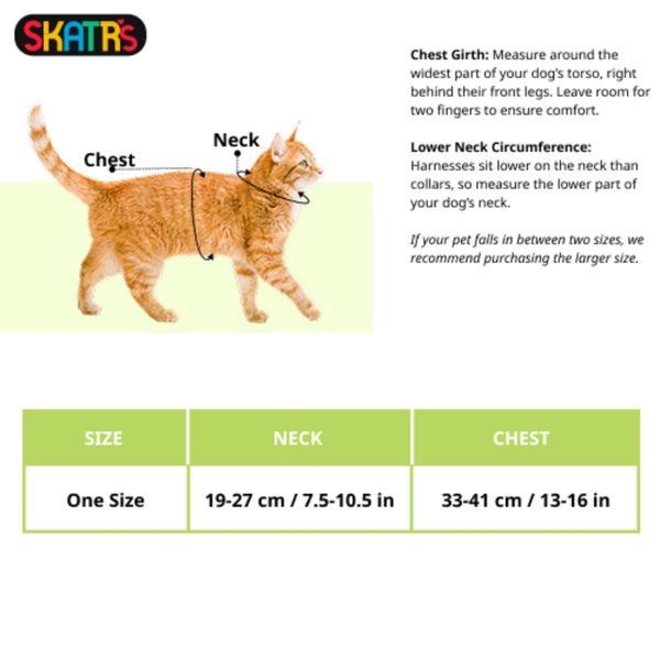 Skatrs Harness with Leash for Cats (Black)