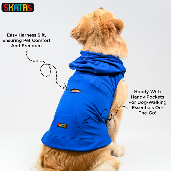 Skatrs Breezy Hoodie with Pockets for Dog and Cats (Blue)