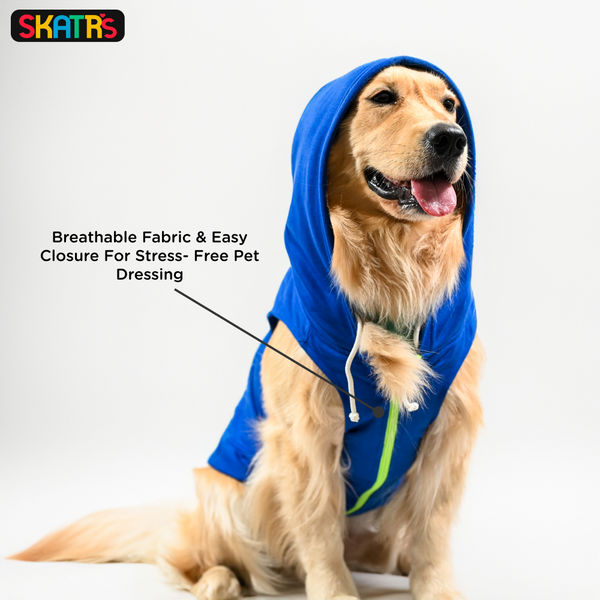 Skatrs Breezy Hoodie with Pockets for Dog and Cats (Blue)