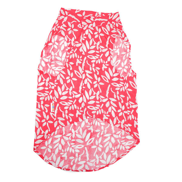 Skatrs Cotton Shirt for Dogs and Cats (Hot Pink and White)