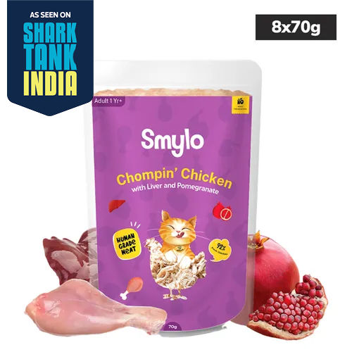 Smylo Adult Chicken & Liver, Pomegranate, Fresh & No-Preservative Wet Cat Food