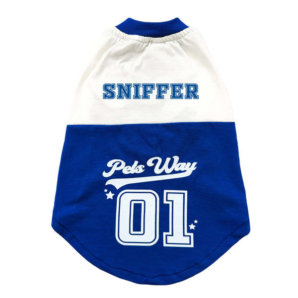 Pets Way Sniffer Barkball Tshirt for Dogs (Blue/White)