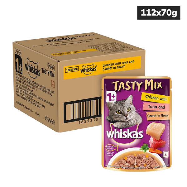 Whiskas Chicken With Tuna And Carrot in Gravy Tasty Mix Adult Cat Wet Food