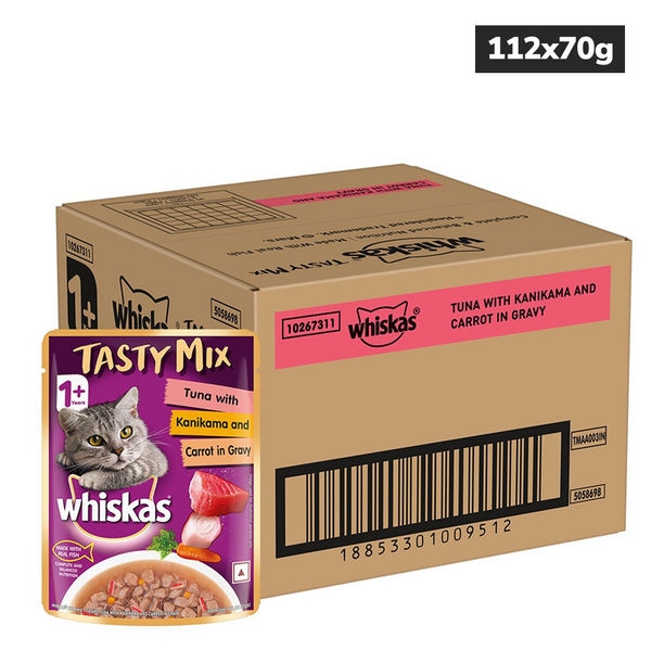 Whiskas Tuna with Kanikama And Carrot in Gravy Tasty Mix Adult Cat Wet Food