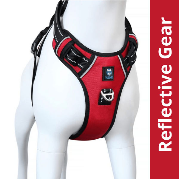 Hank 3M Reflective Harness for Puller Dogs (Red)