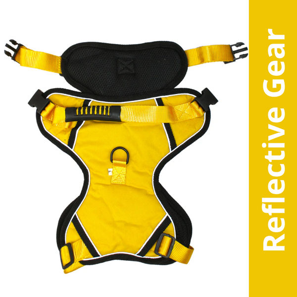 Pawpourri Adjustable Reflective Padded Harness for Dogs (Yellow)
