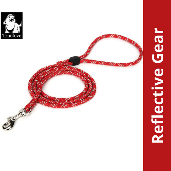 Truelove High Density Reflective Rope Webbing Leash for Dogs (Red)