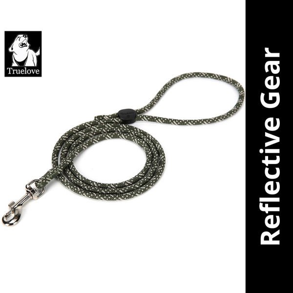 Truelove High Density Reflective Rope Webbing Leash for Dogs (Black)