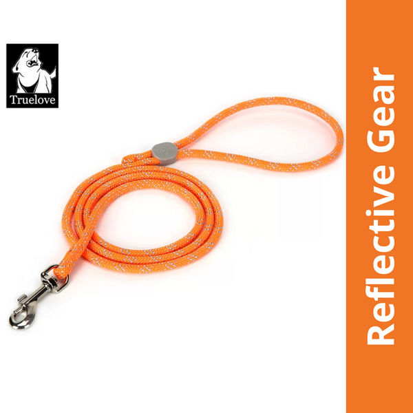 Truelove High Density Reflective Rope Webbing Leash for Dogs (Orange)