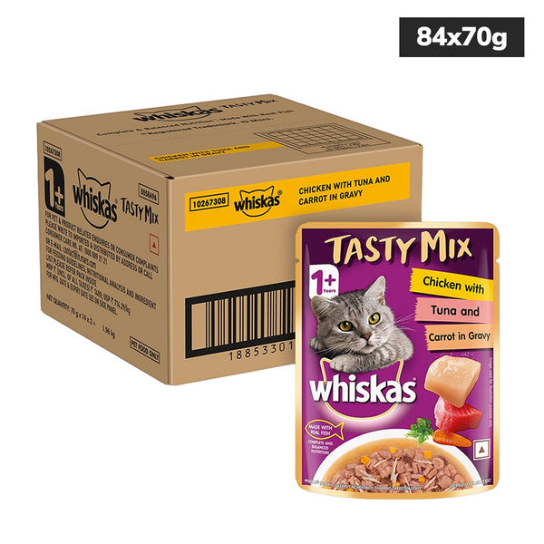 Whiskas Chicken With Tuna And Carrot in Gravy Tasty Mix Adult Cat Wet Food