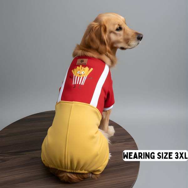 Pawgypets Fries Four-Legged Sweatshirt for Dogs (Yellow/Red)