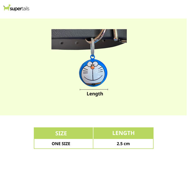 Talking Dog Club Doraemon Cartoon Collar Bell For Cats & Dogs (Blue)