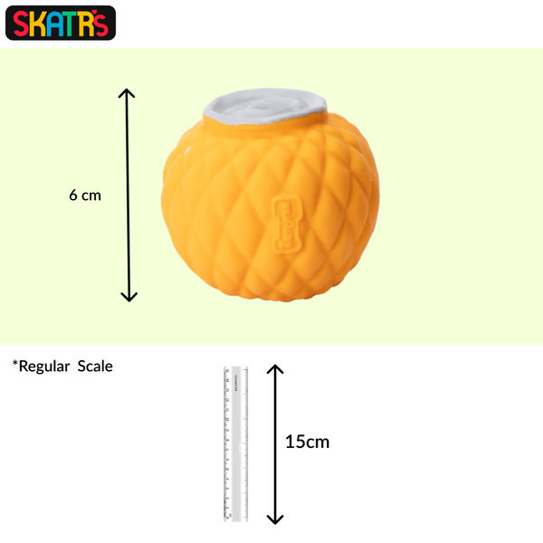 Skatrs Latex Squeaky Pineapple Shaped Toy for Dogs and Cats (Yellow)
