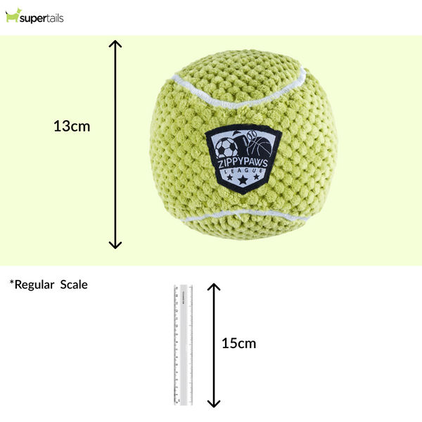 Zippy Paws SportsBallz Tennis Ball Plush Toy for Dogs