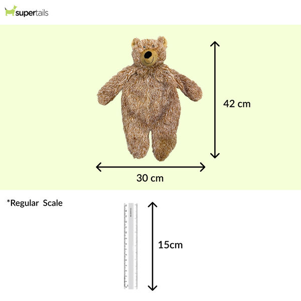 Talking Dog Club Teddy Bear Plush Crinkle Toy for Dogs (Brown)