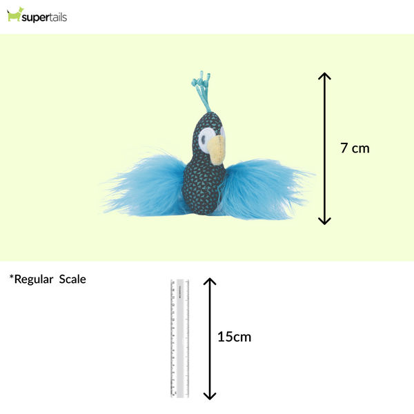 M Pets Plume Peacock Catnip Toy for Cats (Blue)