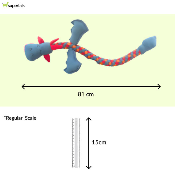 For The Love Of Dog Mrs Tugasaur Squeaky Toy for Dogs (Pink/Green/Grey)