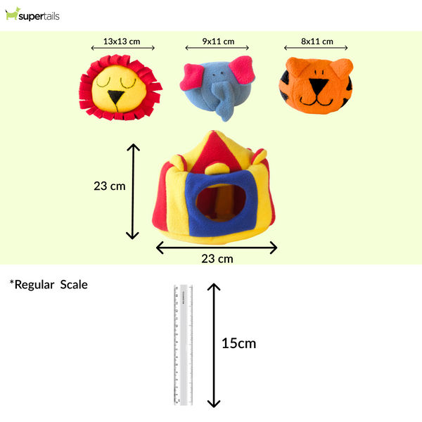 For The Love Of Dog Hide and Seek Squeaky Circus Toy for Dogs