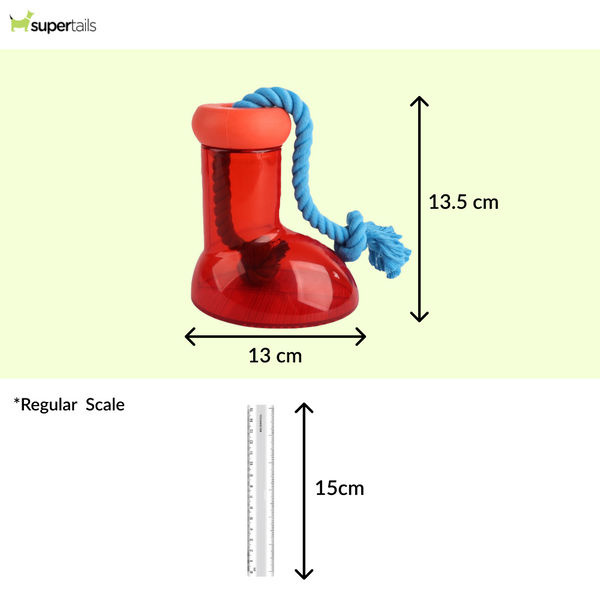 Talking Dog Club Big Boot Rubber and Rope Chew Treat Dispensing Toy for Dogs (Red)
