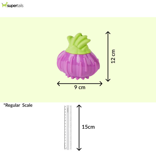 Barkbutler x Fofos Giggling Vegi Bites Onion Squeaky Chew Toy for Dogs