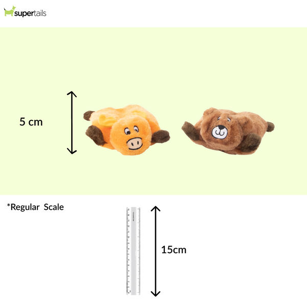 Zippy Paws Squeakie Pads Bear & Moose Plush Toy for Dogs