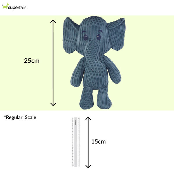 Pawpourri Elephant Plush Toy for Dogs (Blue)