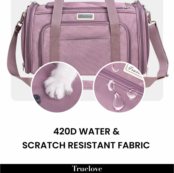 Truelove 3 Side Expandable Duffle Carrier for Dogs and Cats (Wistful Mauve)