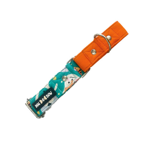 Dogobow Animal Print Martingale Collar for Dogs (Teal)