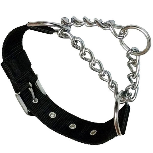 Chullbull Nylon & Stainless Steel Choke Chain Collar for Dogs